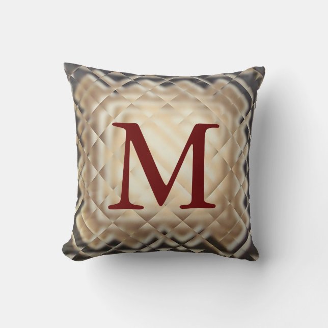 Dimensional Square-M Throw Pillow (Front)