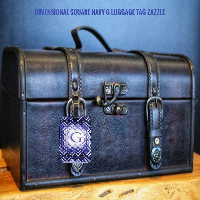 Dimensional Square-Navy-G  Luggage Tag (Creator Uploaded)