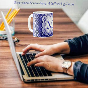 Dimensional Square-Navy-M Coffee Mug