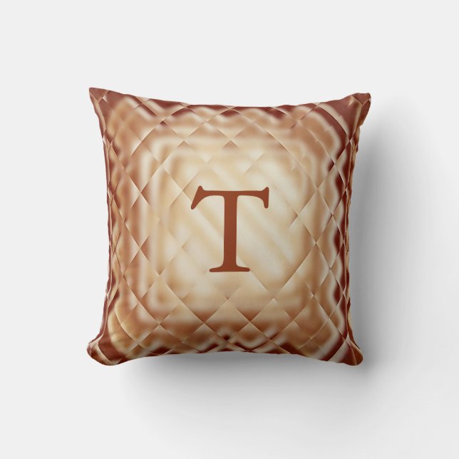 Dimensional Square-Red-T Throw Pillow (Front)