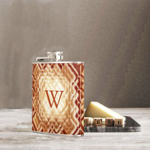 Dimensional Square-Red-W Hip Flask