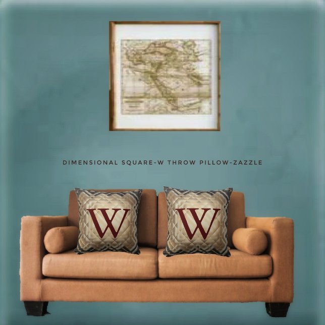 Dimensional Square-W Throw Pillow (Creator Uploaded)