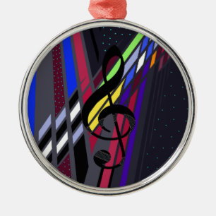 Dimensions in Music Metal Ornament