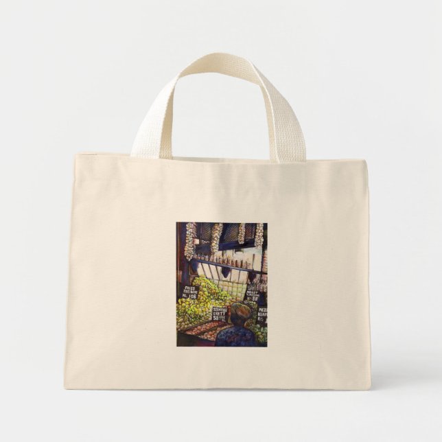 Dimensions of Curiosity Mini Tote Bag (Front)