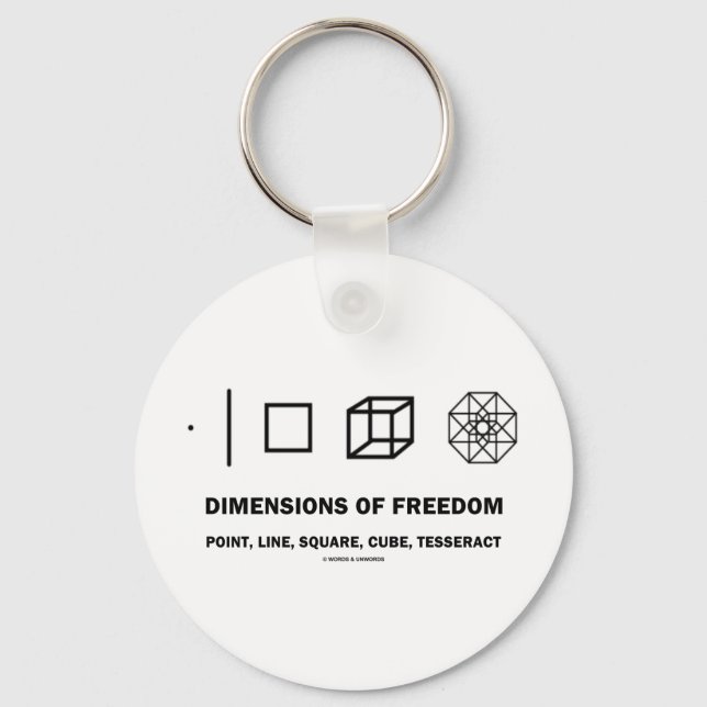 Dimensions Of Freedom (Geometry Humour) Keychain (Front)