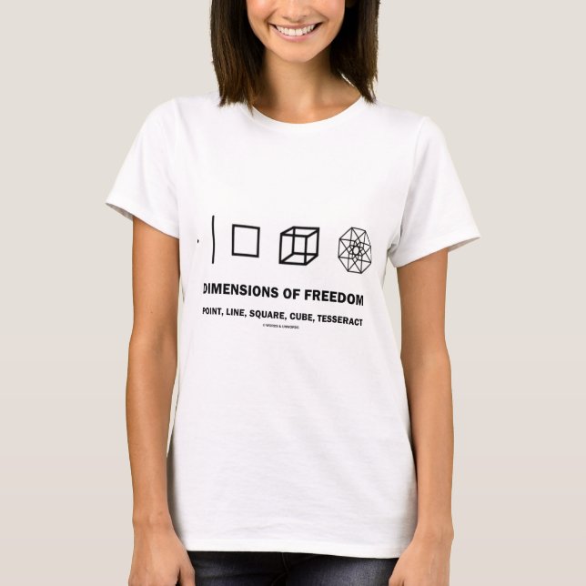 Dimensions Of Freedom (Geometry Humour) T-Shirt (Front)