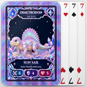 Dimetrodon, Rainbow Foil Art Playing Cards
