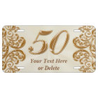 Cadeaux du 50e anniversaire Plaque de licence pers