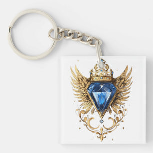 dimond crow wings keychain