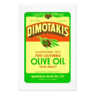 Dimotakis Family Olive Oil Co. Manteca, CA Photo Print