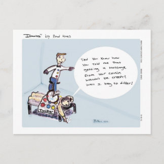Dimwitz Unicycle Massage Postcard, by Brad Hines Postcard