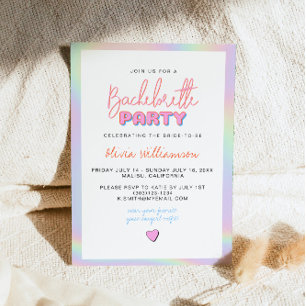 DINA Holographic Space Cowgirl Bachelorette Party Invitation