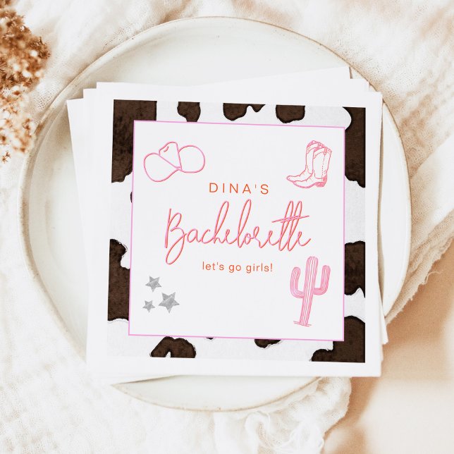 DINA Space Cowgirl Desert Bachelorette Disco Napkin (Creator Uploaded)