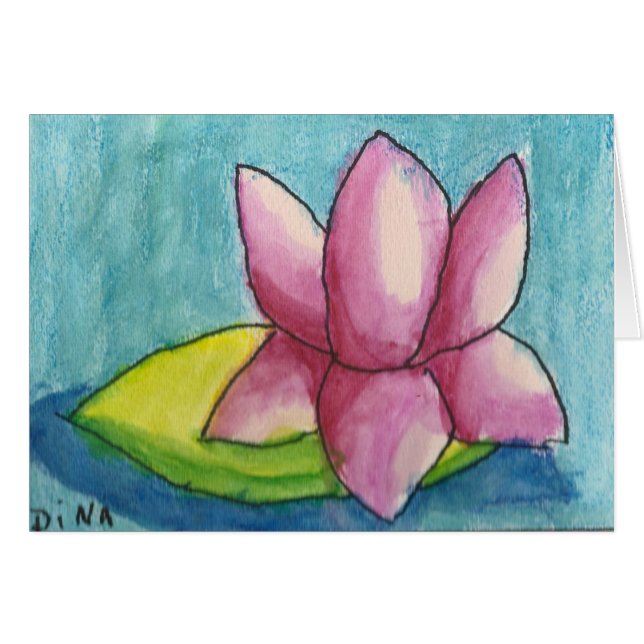 Dina Waterlily Card (Front Horizontal)