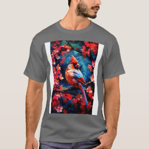 dinal bird painting colours art cardinal T-Shirt