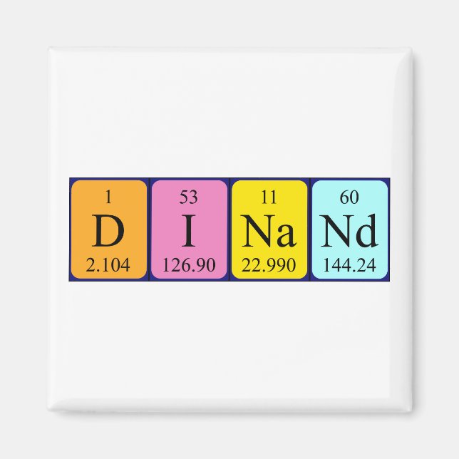 Dinand periodic table name magnet (Front)