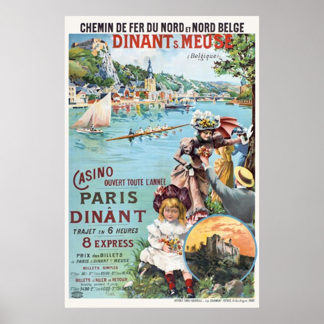 Dinant Meuse Belgique Vintage Poster 1890s (Front)