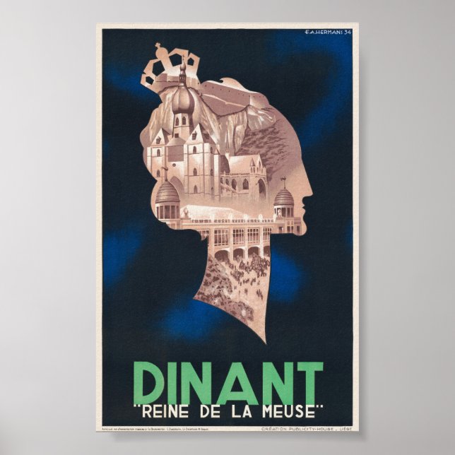 Dinant Reine de la Meuse Vintage Poster 1934 (Front)