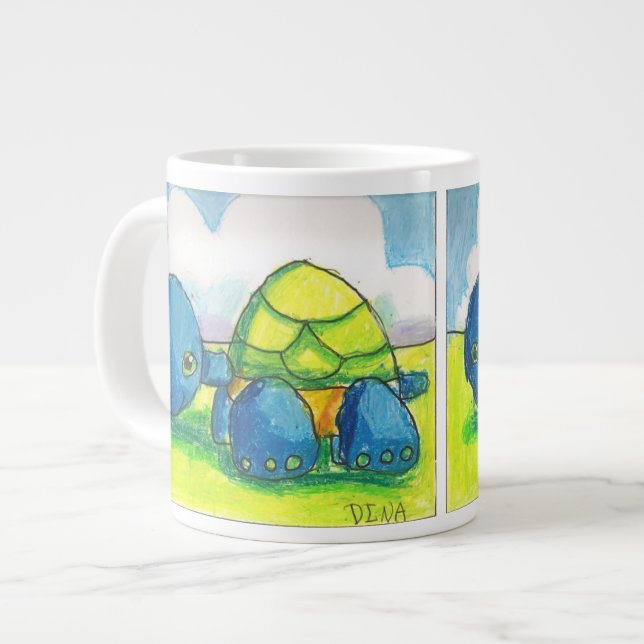 Dina's Turtle (double image) Jumbo Mug (Front Left)