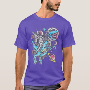Dinasour tri space sky an astronaut stars planets T-Shirt