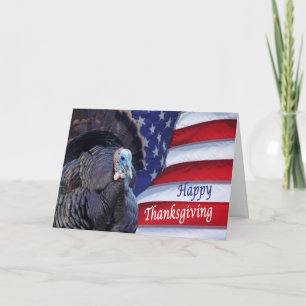 dinde bon thanksgiving et carte de voeux drapeau
