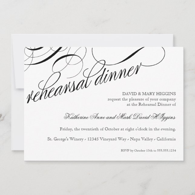 Dîner, boire Se marier Répétition Dîner Invitation (Devant)
