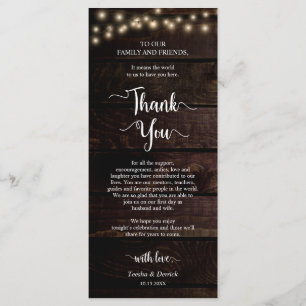 Dîner Cadre Merci, Cartes Rustiques Kraft