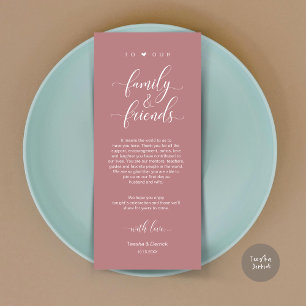 Dîner Cadre Merci, Rose Dusty Carte