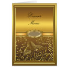 Diner Carte Menu Gold Damask Floral