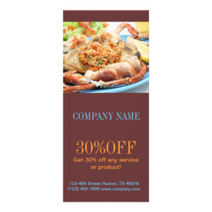 diner catering service seafood rack card