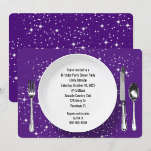 Dîner D'Anniversaire Sur Stars Invitation