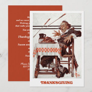 Dîner d'art vintage Thanksgiving Invitation