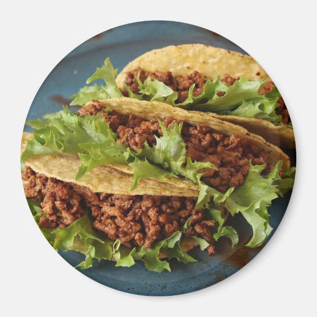 Dîner de boeuf Tacos Réfrigérateur Aimant (Devant)