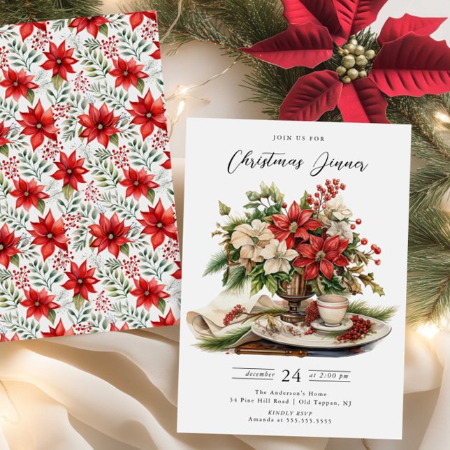 Dîner de Noël festif Invitation (Créateur téléchargé)