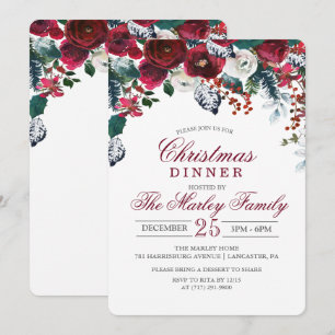 Dîner de Noël Fête Invitation