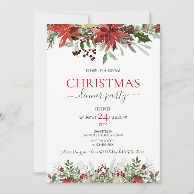 Dîner de Noël Invitation (Devant)