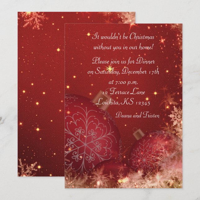 Dîner de Noël Invitation (Devant / Derrière)