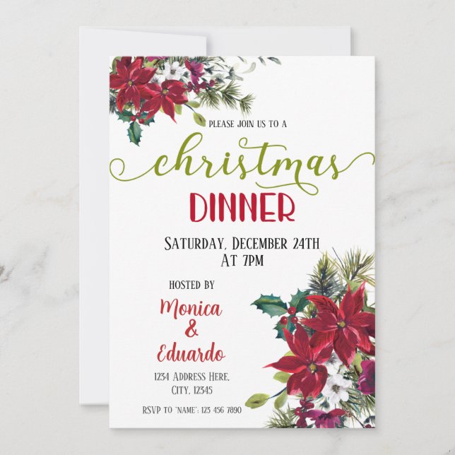 Dîner de Noël Invitation (Devant)