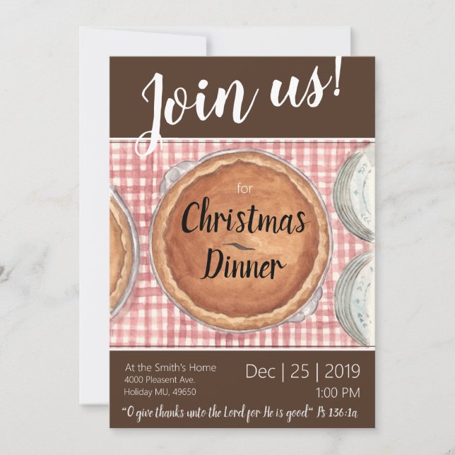 Dîner de Noël Invitation avec enveloppe (Devant)
