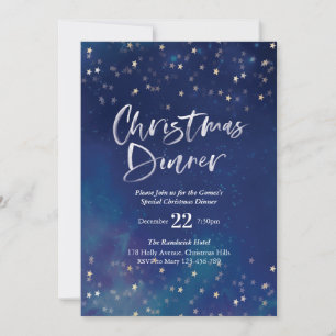 Dîner de Noël Invitation   étoiles de minuit
