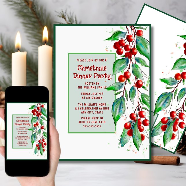 Dîner de Noël Invitation vacances Soiree (Créateur téléchargé)
