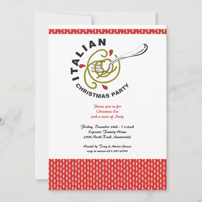 Dîner de Noël italien Invitation (Devant)