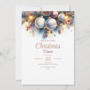 Dîner de Noël Watercolor Invitation