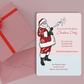 Dîner de Père Noël amusant Noël Invitation