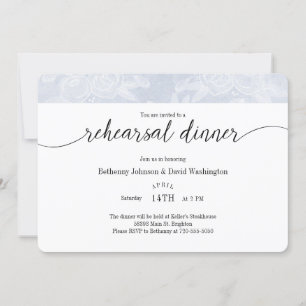 Dîner de répétition Blue Chalk Invitation