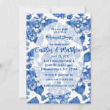 Dîner de répétition Blue Hydrangeas Invitation