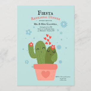 Dîner de répétition Cactus Couple Invitation