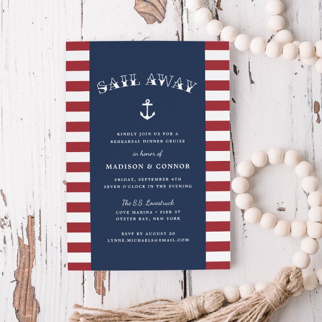 Dîner de répétition d'Ancres nautiques Invitation (Créateur téléchargé)