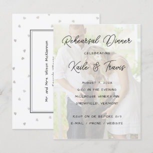 Dîner de répétition de carte postale mariage Invit