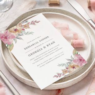 Dîner de répétition de fleurs peintes Invitation